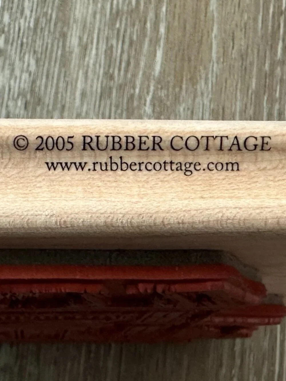 Rubber Cottage Stamp Antique Store Larger Stamp Wood Base